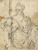 Nachfolge - Damenporträt by Tiziano Vecellio gen. Tizian, Pencil drawing, sold Oct 2006
