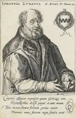 Hendrik Goltzius, Bildnis des Graphikers und Verlegers Johannes Zurenius, 1590, Engraving