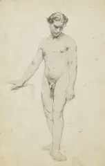 Ascan Lutteroth, Männlicher Akt, 1870, Pencil drawing