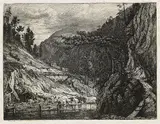 Louis Gurlitt, Landschaft mit Gebirge und Fluss