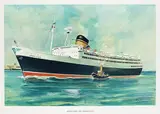 Will Haunschild, 2 Bll.: Passagierdampfer der "Arosa Linie", 1950, Offset lithograph