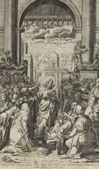 Aliprando Caprioli, Jesus erweckt den Sohn der Witwe zu Naim, Engraving