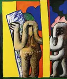 Interieur Paar by Horst Antes, 1963, Egg and oil tempera, sold Jun 2006