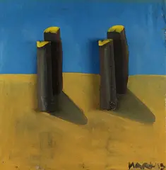 Durchschnittene Baumstämme by Markus Lüpertz, 1969, Oil, sold Jun 2006