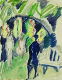 Divan (Orientalische Szene) by Ernst Ludwig Kirchner, 1913, Watercolour, sold Jun 2006