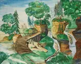 Natalia Goncharova, Passerelle au-dessus d'un torrent