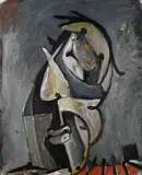 Porträt eines Straßenarbeiters by Markus Lüpertz, 1985, Oil on canvas, sold Jun 2006
