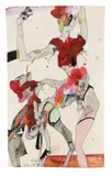 Horst Janssen, Der rote Fleck, 1991, Watercolour
