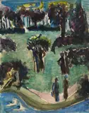 Paar am Strand by Ernst Ludwig Kirchner, 1908, Chalk drawing, sold Jun 2006