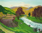 Max Pechstein, Vorfrühling im Harz (Bodetal), 1939, Oil on canvas