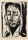 Kopf Professor Graef by Ernst Ludwig Kirchner, 1915, Woodcut, sold Jun 2006