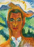 Männerkopf by Ernst Ludwig Kirchner, 1921, Watercolour, sold Jun 2006