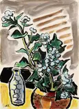 Karl Schmidt-Rottluff, Blaue Beeren, 1958, Brush and Indian ink drawing