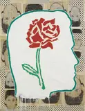 Donald Baechler, Profile with Flower (# 1), 1994, Gouache