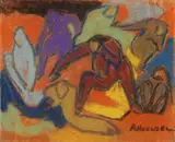 Adolf Hölzel, Figurengruppe, 1930, Pastel