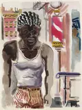 Black man, New York by George Grosz, 1933, Watercolour, sold Jun 2006