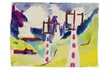 Elektrische Leitungen mit Blick auf Tinsenhorn und Rhätisch Bahn by Ernst Ludwig Kirchner, 1927, Watercolour, sold Jun 2006