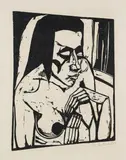Hockende by Erich Heckel, 1913, Woodcut, sold Jun 2006