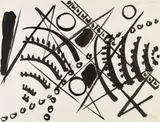 Ernst Wilhelm Nay, Kompositon mit Segmentbögen und Scheiben, 1955, Brush and India ink