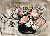 Karl Schmidt-Rottluff, Blumenstillleben, 1955, Brush and India ink drawing
