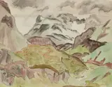 Felslandschaft by Erich Heckel, 1957, Watercolour, sold Jun 2006