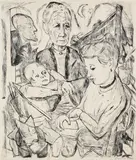 Max Beckmann, Familienszene (Familie Beckmann), 1918/1966, Radierung auf Velin