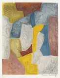 Composition carmin, jaune, grise et bleue by Serge Poliakoff, 1959, Lithograph in colours, sold Jun 2006