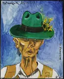 Jörg Immendorff, Hutmuseum (Beeman), 1992, Acrylic on canvas