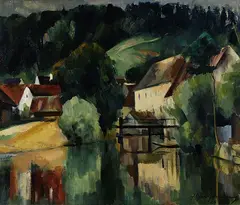 Friedrich Ahlers-Hestermann, Wassermühle, 1924, Oil on canvas