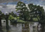 Otto Modersohn, Sommerlandschaft mit Steg