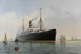 Fred Pansing, Holländischer Passagierdampfer "Potsdam" auf dem Weg nach New York, 1910, Oil on canvas