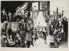 Karl Hubbuch, Wissend und blind (Selbstbildnis), 1922, Etching
