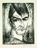 Otto Mueller, Selbstbildnis nach rechts (2), 1921, Lithographie auf Papier