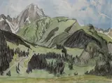 Landschaft im Bergell by Erich Heckel, 1955, Watercolour, sold Mar 2006