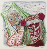 Otto Dix, Alemannische Masken, 1963, Lithograph in colours