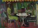 Karoline Wittmann, In der Eisdiele, 1957, Oil on fibreboard