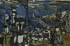 Südlicher Hafen by Reinhard Drenkhahn, 1955, Oil on canvas, sold Mar 2006