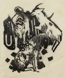 Franz Marc, Drei Tiere, 1912, Woodcut