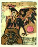Otto Dix, Petrus und der Hahn, 1958, Lithograph in colours