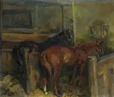 Conrad Felixmüller, Pferdestall in Ruhnow