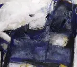 Peter Tomschiczek, Tischbilder blau: Bild 2, 1988, Mixed media