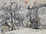 Franz Frank, Winterabend, 1956, Oil on canvas