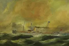 Édouard Adam, Englischer Dampfer "Saint Bride", 1906, Oil on canvas