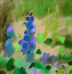 Lupinen by Siegward Sprotte, 1985, Oil, sold Mar 2006