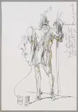 Selbstbildnis mit Ritterrüstung by Horst Janssen, 1981, Coloured crayon drawing, sold Mar 2006