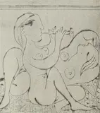 Pablo Picasso, Dormeuse et Flûtiste, 1933, Etching