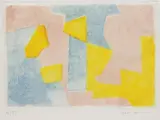 Serge Poliakoff, Composition bleue, rose et jaune, 1969, Etching and aquatint in colours