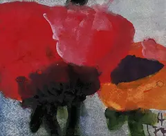 Mohn by Klaus Fußmann, 1987, Watercolour, sold Mar 2006