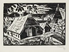 Gehöft by Max Pechstein, 1919, Woodcut, sold Mar 2006