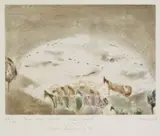 Zoran Mušič, Collines Dalmates, 1966, Etching and aquatint in colours